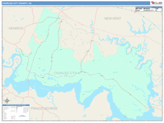 Charles City County, VA Digital Map Color Cast Style